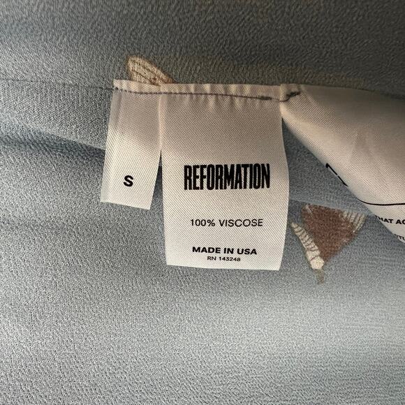 Reformation Sandra Kuren Crane Butterfly Print Maxi Dress Size S - Picture 9 of 16